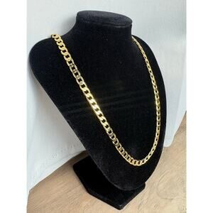 23.5", 7mm Stamped 14K Gold Plated Miami Cuban Link Chain